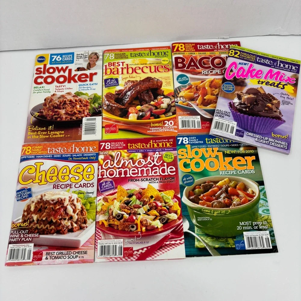 Taste of Home Pillsbury Recipe Card Books Lot of 7 Cookbooks 2010 Baking Cooking